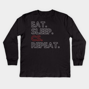 Eat Sleep CS Repeat Kids Long Sleeve T-Shirt